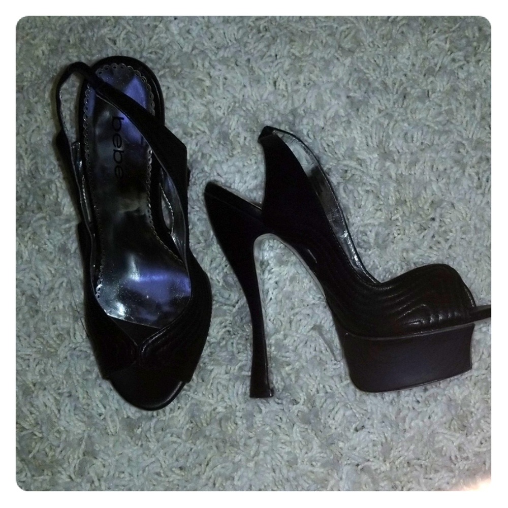 Bebe 5 inch high heel strap shoe